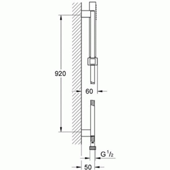 Душевой гарнитур GROHE Euphoria Cube (ручной душ, штанга 900 мм, шланг 1750 мм), хром (27700000) - фотография № 18