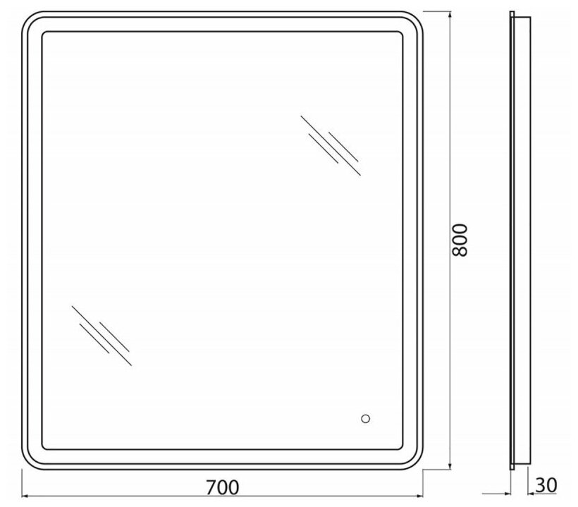 Зеркало со встроенным светильником, сенсорным выключателем и подогревом BelBagno SPC-MAR-700-800-LED-TCH-WARM - фотография № 12