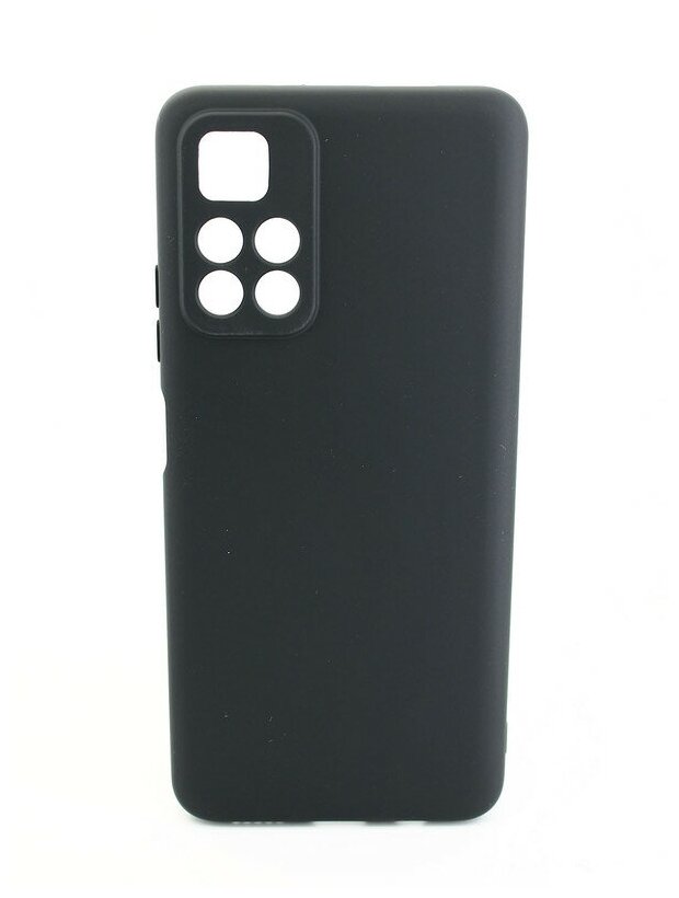 Чехол силиконовый матовый для Xiaomi Poco M4 Pro 5G / Xiaomi Redmi Note 11S 5G, с защитой камеры, черный