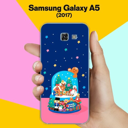 Силиконовый чехол на Samsung Galaxy A5 (2017) Новогодний подарок / для Самсунг Галакси А5 2017 жидкий чехол с блестками деда мороз в санках на samsung galaxy a5 2017 самсунг галакси а5 2017