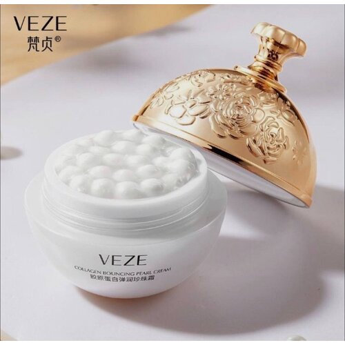 Veze Collagen Bouncing Pearl Cream/Коллагеновый увлажняющий антивозрастной крем для лица с жемчугом 30гр/крем против старения/увлажняющий ночной крем