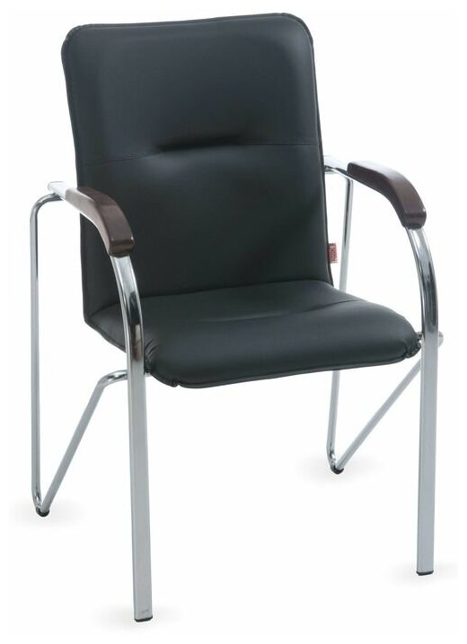 фото Офисный стул Фабрикант Самба хром, обивка: искусственная кожа, цвет: экокожа dollaro 350 (подлокотники т.орех)