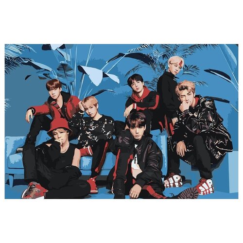 Картина по номерам «Корейская K-POP группа BTS 4», 40x60 см, Живопись по Номерам