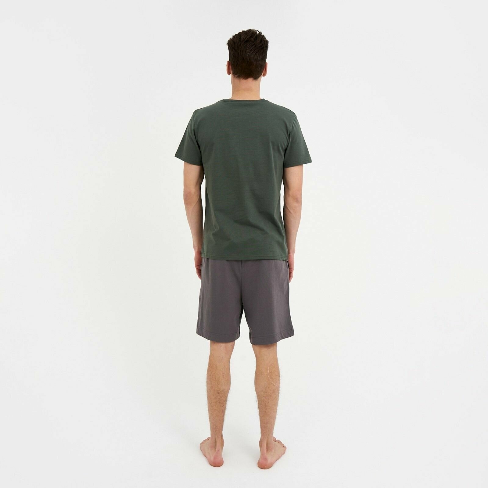 Пижама Kaftan, шорты, футболка, размер 52, зеленый - фотография № 5