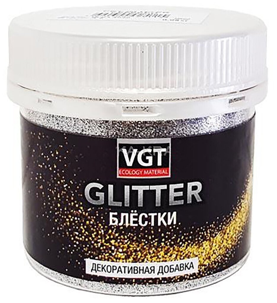 VGT PET GLITTER добавка декоративная для лессирующих составов серебро (005кг)