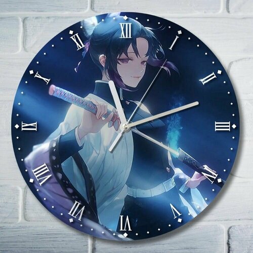 Настенные часы деревянные бесшумные УФ печать аниме клинок рассекающий демонов - 7219 1290₽