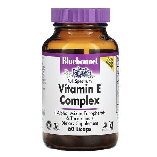 Bluebonnet комплекс витамина Е со смешанными токоферолами и токотриенолами 60 капсул с жидкостью