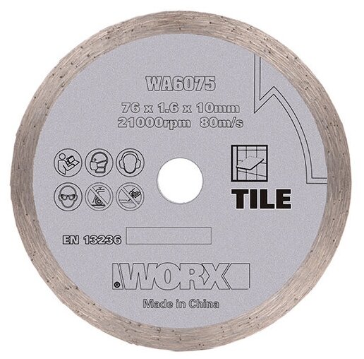 Алмазный пильный диск Worx WA6075, 76х1,6х10 мм