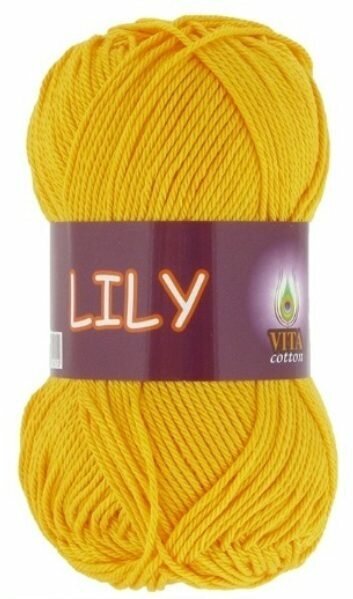 Пряжа Vita cotton Lily желтый (1634), 100%мерсеризованный хлопок, 125м, 50г, 2шт