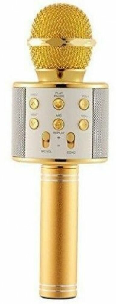 Беспроводной караоке-микрофон WS-858 (золотой)