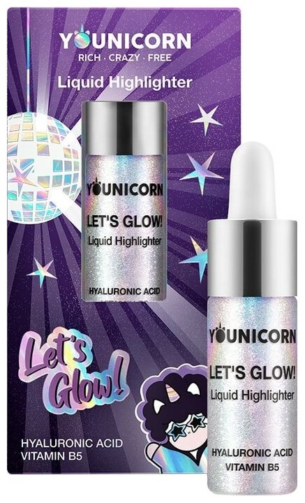 Хайлайтер для лица Younicorn Lets Glow! голографический 5мл