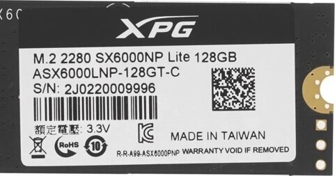 SSD накопитель A-DATA XPG SX6000 Lite 128Гб, M.2 2280, PCI-E x4, NVMe - фото №11