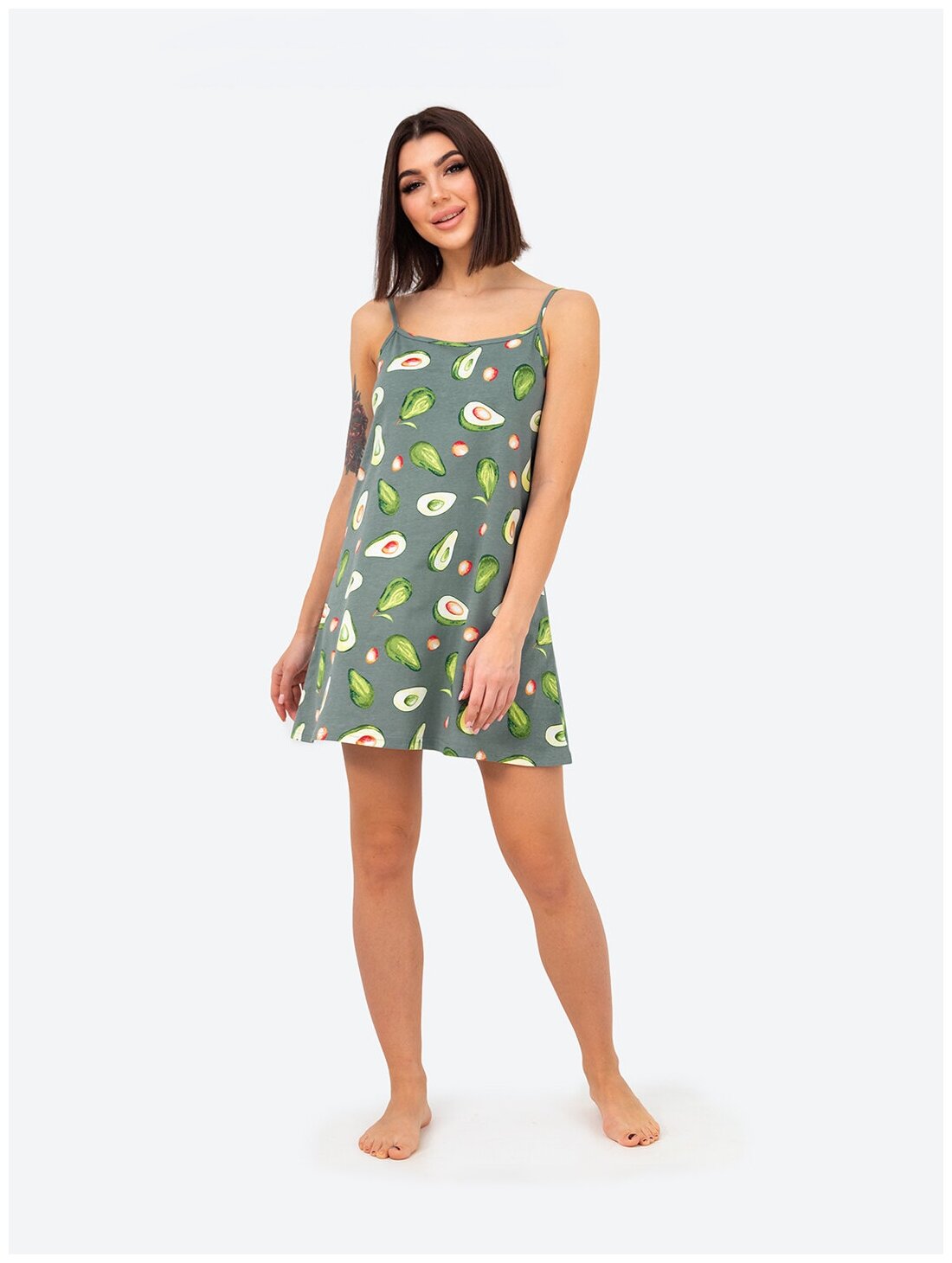 Сорочка женская HappyFox, HF3000MSP размер 44, цвет авокадо.св.зеленый - фотография № 2