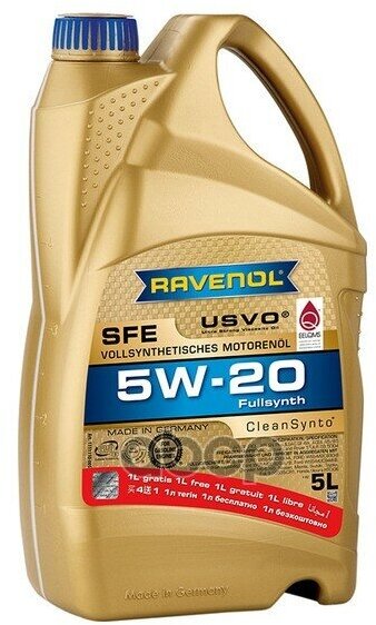 Ravenol Моторное Масло Ravenol Super Fuel Economy Sfe Sae 5W-20 (5Л По Цене 4Л)