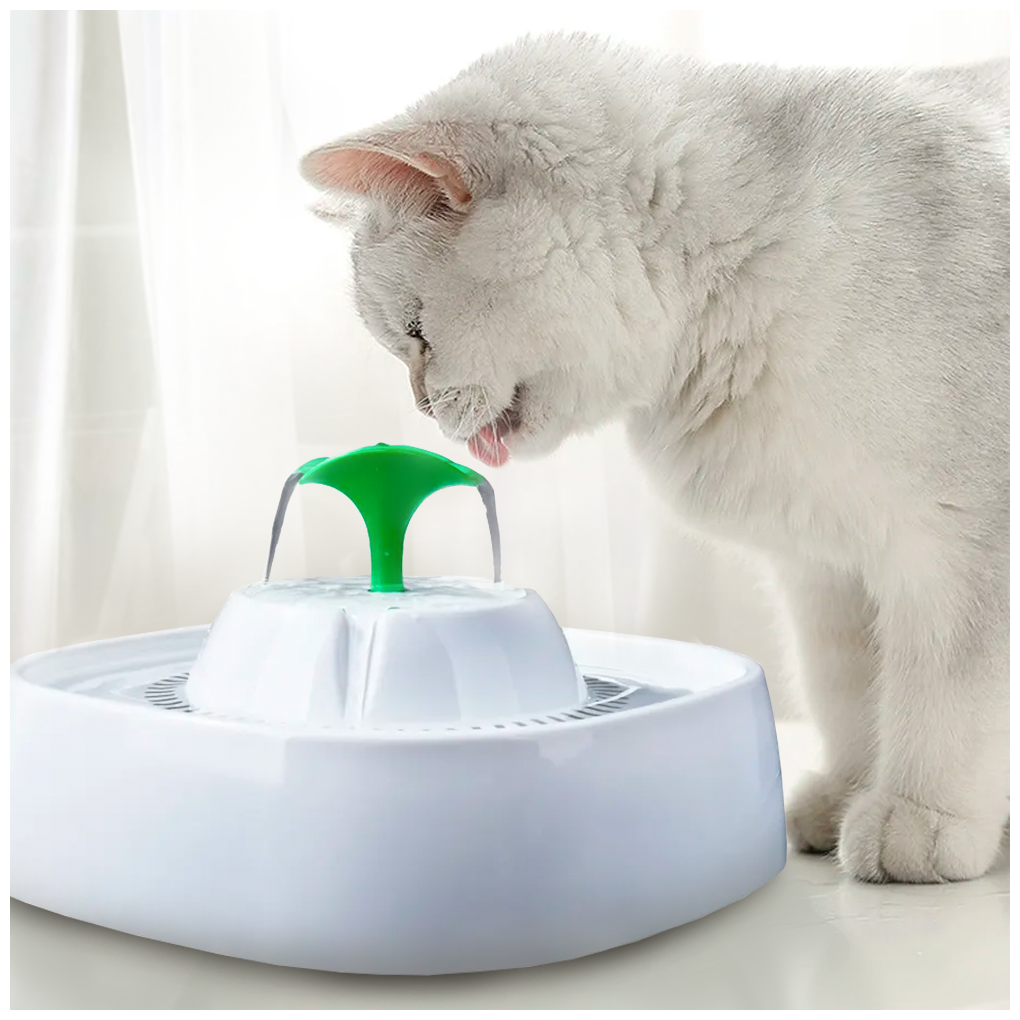 Поилка для кошек ZooWell Smart автоматическая бесшумный фонтанчик работа от USB подходит для совместного питья кошек