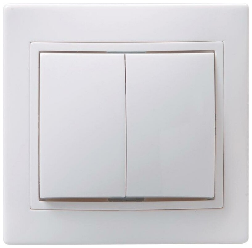 Выключатель IEK Кварта двухклавишный 10А белый