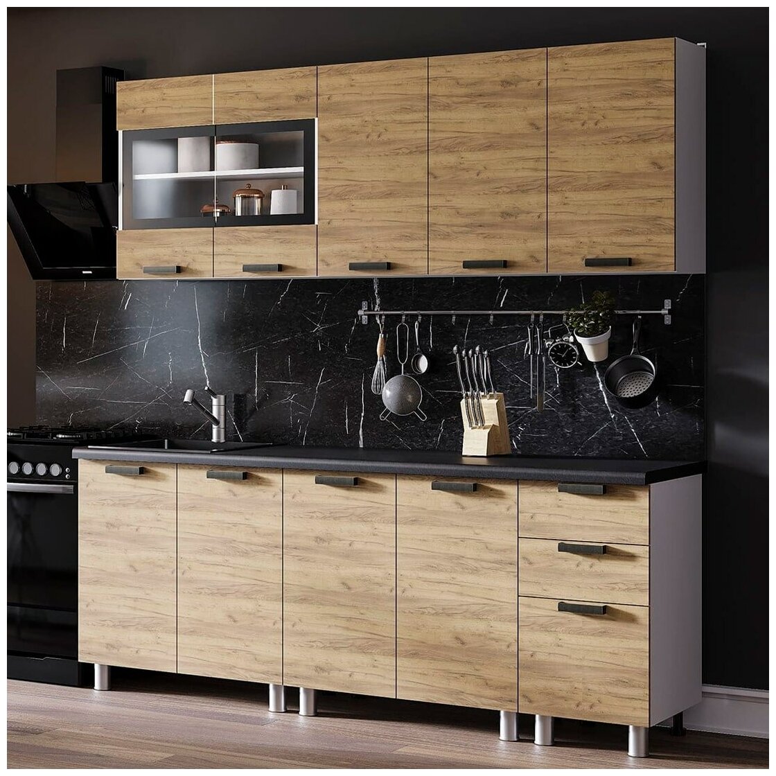 фото Кухня Крафт 2.0 м (столешница цельная)