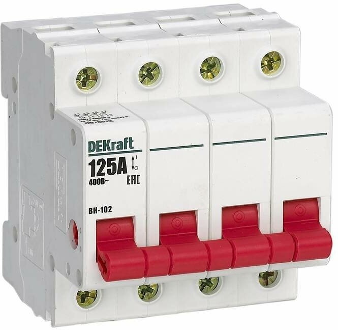 фото DEKraft ВН-102 Выключатель-разъединитель 4Р 25А