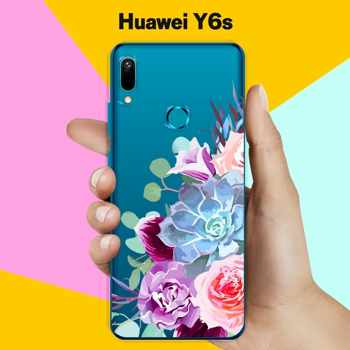 Силиконовый чехол на Huawei Y6s Цветы 10 / для Хуавей У6с