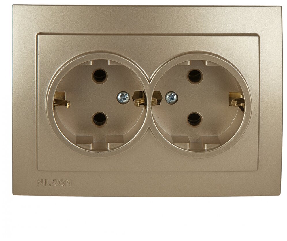 фото Nilson Розетка 2-я б/з Золото TOURAN EKO с/п NILSON (1/6/60) 24151024