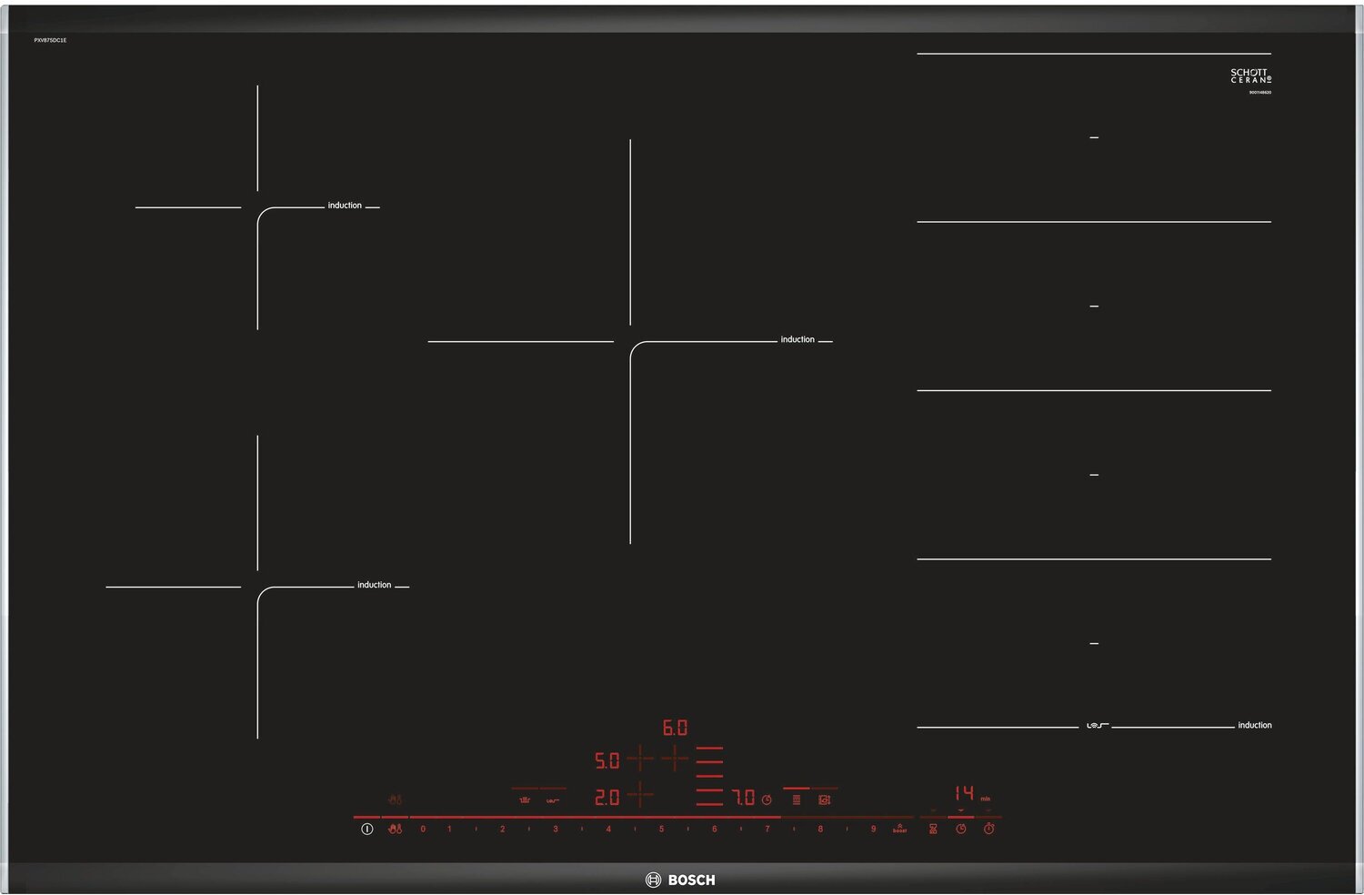 Bosch PXV875DC1E Встраиваемая индукционная панель BOSCH
