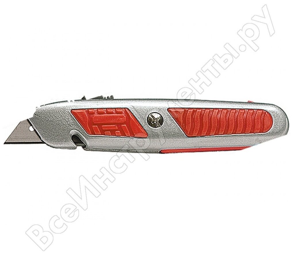 Нож 18 мм выдвижное трапециевидное лезвие отделение для лезвий метал.корпус MATRIX