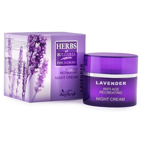 Herbs of Bulgaria Anti Age Recreating Night Cream Lavender Омолаживающий обновляющий ночной крем для лица с лавандой, 50 мл