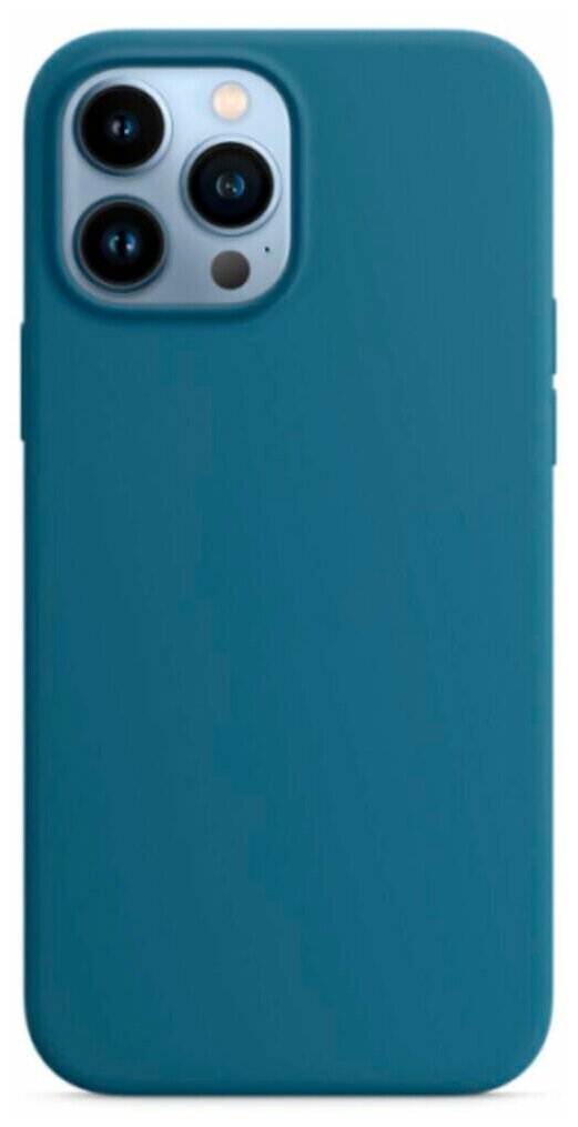 Чехол силиконовый Red Line для iPhone 14 Pro Max, для MagSafe с микрофиброй, Blue Jay - фото №1