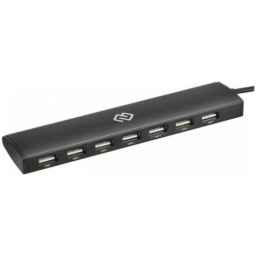 Разветвитель USB-C Digma HUB-7U2.0-UC-B 7 портов, черный