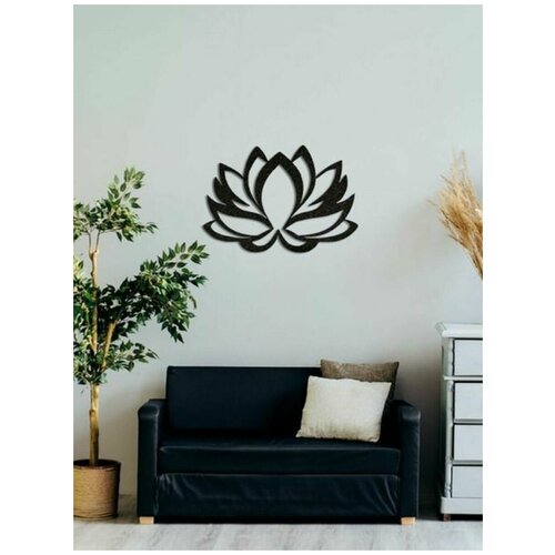 Декоративное настенное панно Лотос Black для дома, в офис, или на дачу.