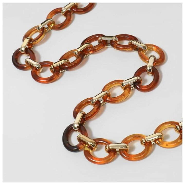 Цепочка для сумки пластиковая 27 × 17 мм 60 см цвет коричневый/золотой 7855050