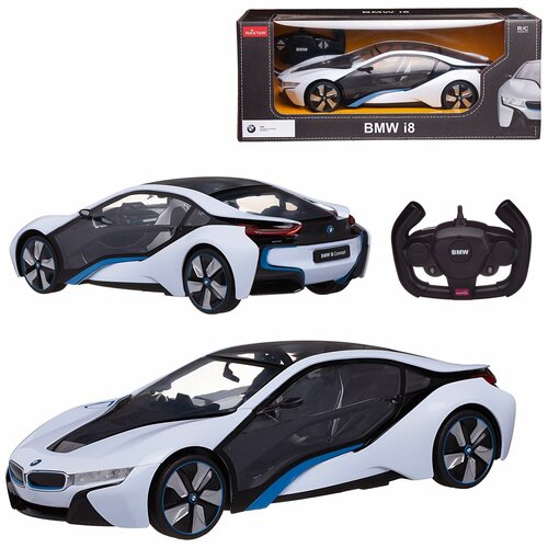 Машина Rastar РУ 1:14 BMW i8 Серебряная 49600-11 машина rastar ру 1 14 bmw i8 белая 49600 11