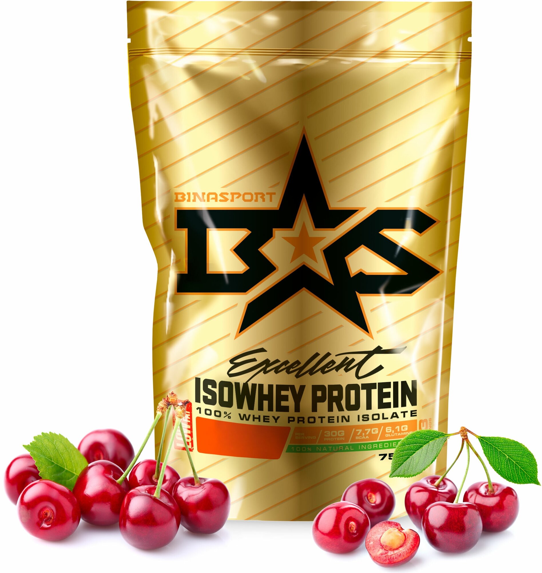 Изолят сывороточного протеина Binasport "Excellent ISOWHEY PROTEIN" 750 г со вкусом вишни