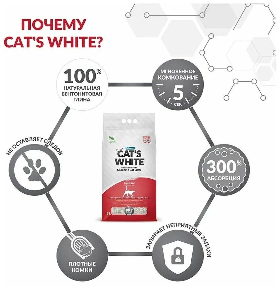 Комкующийся наполнитель Cat's White Natural натуральный без ароматизатора для кошачьего туалета (20л) - фотография № 13