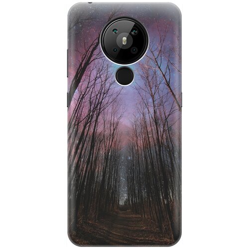 фото Ультратонкий силиконовый чехол-накладка для nokia 5.3 с принтом "тропа и звездное небо" gosso