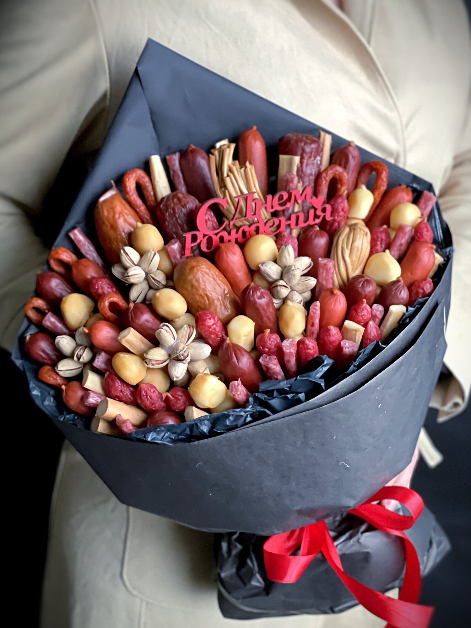 Мужской букет из колбасок