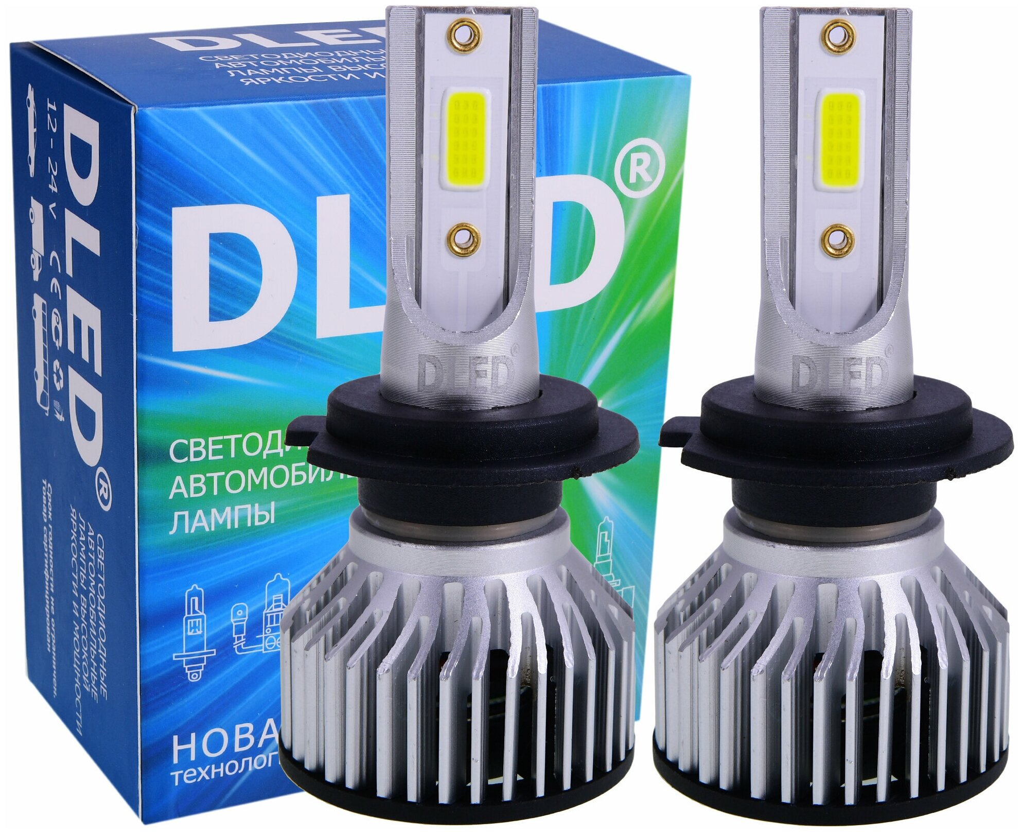 фото Автомобильные светодиодные лампы H7 Для ближнего и дальнего света Серия BEAM Бренд DLED (2 лампы)