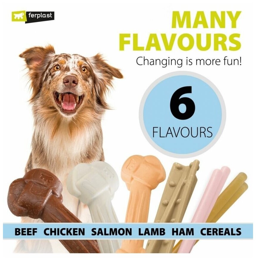 Ferplast игрушка-кость GoodBite S, вкус говядины, в индивидуальной упаковке (2х16 гр) - фото №3