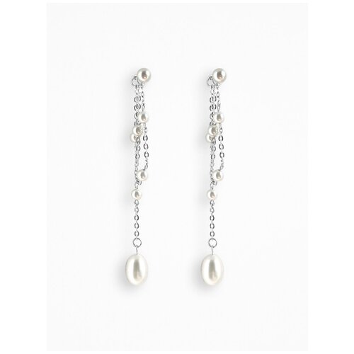 Y Long Pearl Chain Earrings