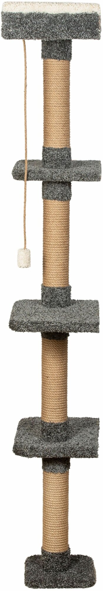 Высокая когтеточка-столбик с лежанкой для кошки угловая "Прыгун" Графит - фотография № 11