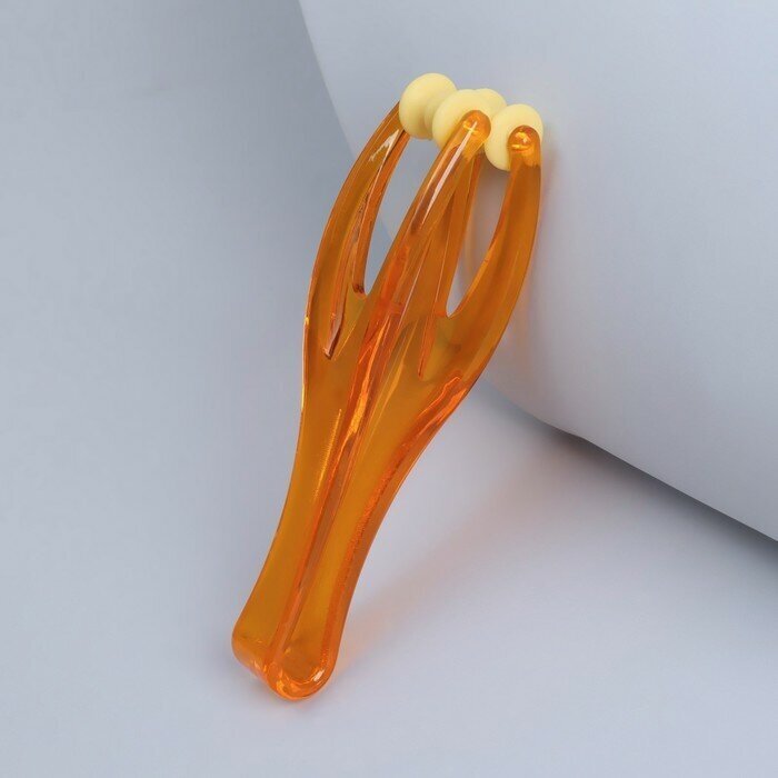 Массажeр для пальцев рук, 15 x 3,8 x 3,8 см, 2 ролика, цвет оранжевый