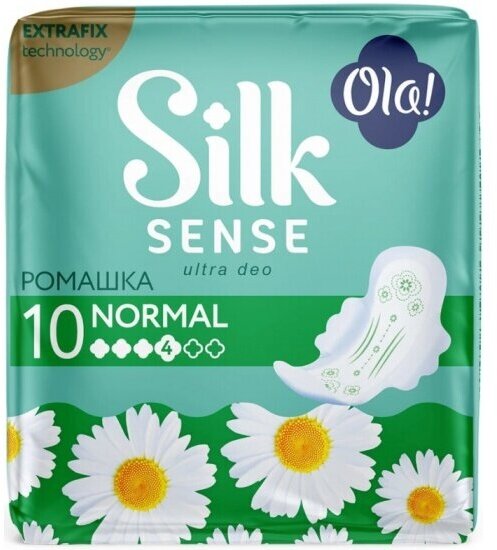 Ультратонкие прокладки Ola ! Silk Sense ULTRA NORMAL Ромашка, 10 шт