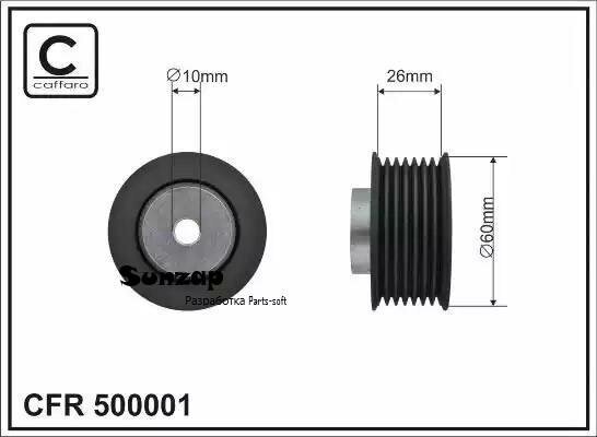 CAFFARO 500001 Паразитный / ведущий ролик, поликлиновой ремень