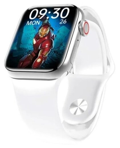 Умные часы Smart watch M16 Plus / Смарт-часы M16 Plus с полноразмерным экраном и активным колесиком, 44mm, белые