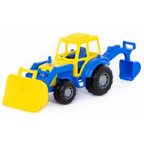 Машинка полесье Трактор экскаватор Мастер, сине-желтый П-35318/сине-желтый трактор мастер 35318 экскаватор
