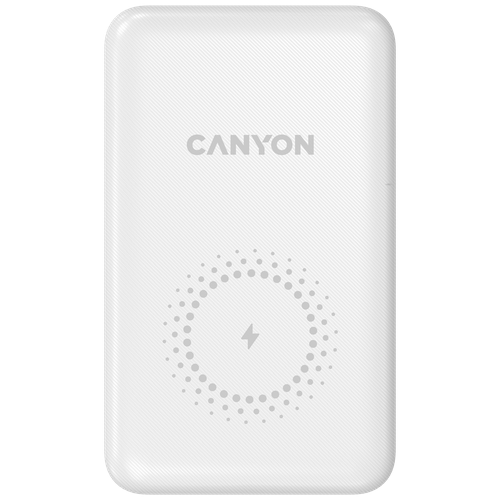Внешний аккумулятор (Power Bank) Canyon PB-1001, 10000мAч, белый [cns-cpb1001w]