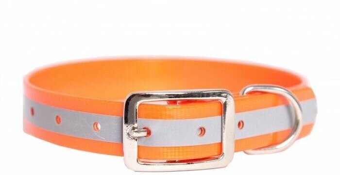 Ошейник для собак Каскад со светоотражающей полосой, цвет: оранжевый - фото №3