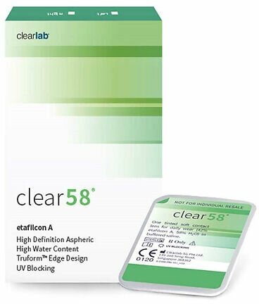 Контактные линзы ClearLab Clear 58 Ежемесячные, -02,00 / 14.0 / 8.7, 6 шт.