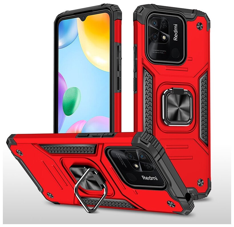 Противоударный чехол Legion Case для Xiaomi Redmi 10C красный