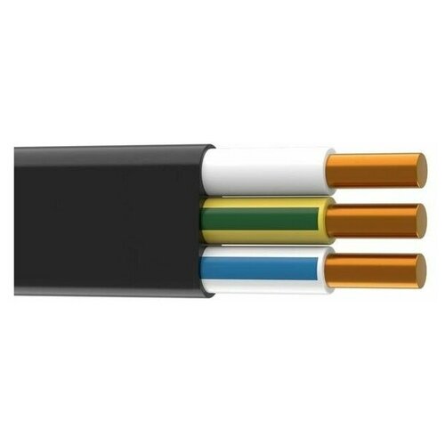 Кабель Экокабель ВВГПнг(А)-LS 3х6 ок(N, PE)-0,66, бухта 100 метров